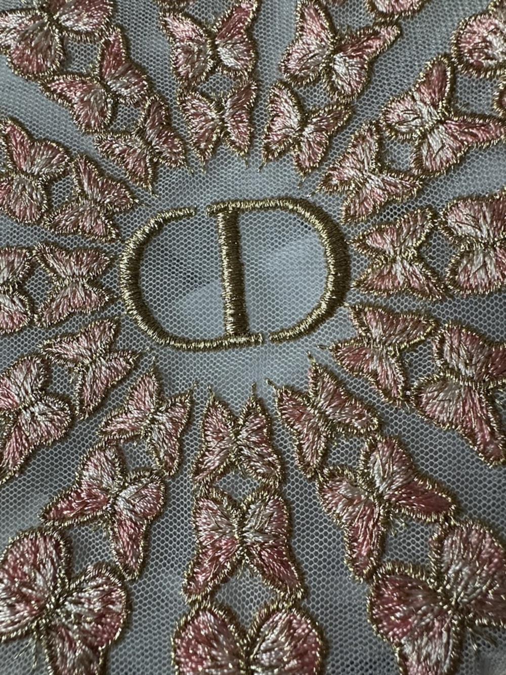Dior Round Embroidered Butterfly Trousse Pouch in Pink and Gold - Picture 3 of 8
